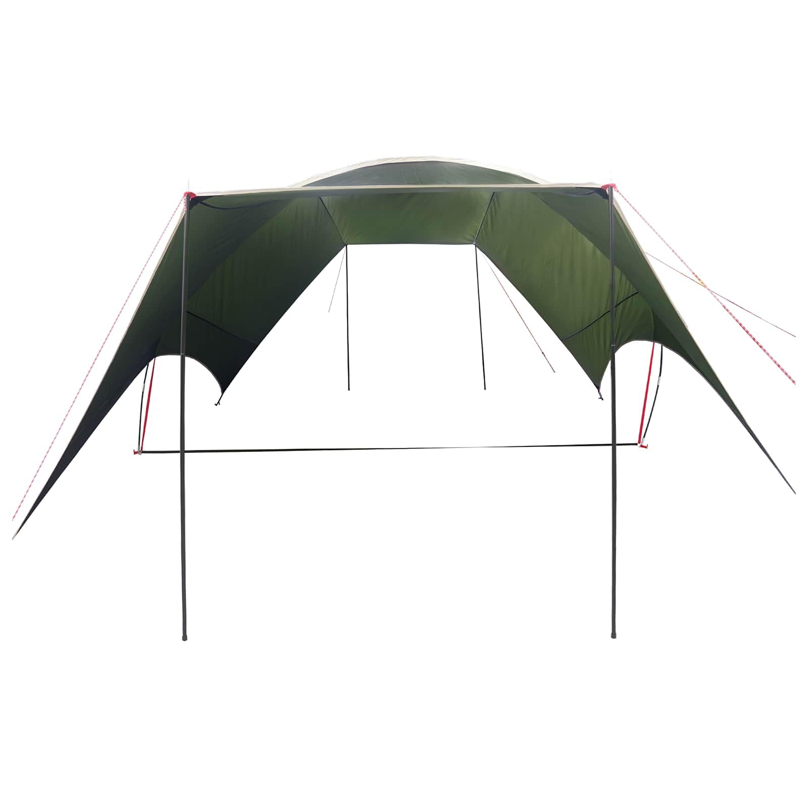 Bâche de Camping Verte x x avec Cadre Fibre de Verre et Acier, Montage Rapide, abri léger et Stable pour randonnée, Plage, Plein air