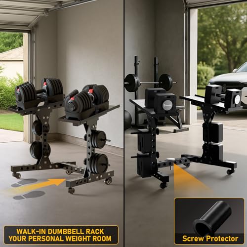 Image of Eisenlink Adjustable Dumbbell Rack & Weight Rack, Holds 440 lbs, Space Saving Design for Home Gym Organization