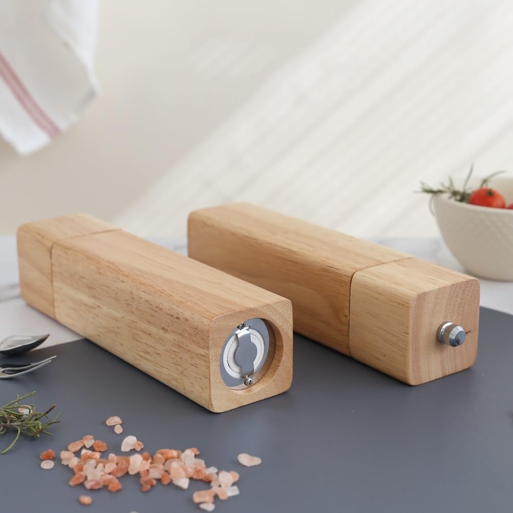 Macinapepe o Macinasale Macinapepe in legno massello manuale for uso domestico, irrigatore, bottiglia di sale marino, adatta for cucina domestica, cucina di ristorante, riunioni all'aperto Macina sale