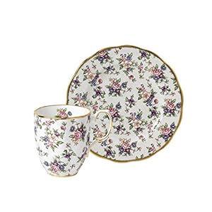 Royal Albert 100 Years English Chintz Mug & Plate 20cm White, Fine Bone China, xxxx-large