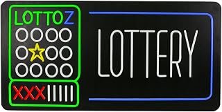 Lottery Neon Sign Board – Multicolor LED Lotto Light Sign, 35" × 17" Acrylic Hanging Neon Display with Adapter & Chain for Convenience Store, Gas Station & Retail Shop Décor