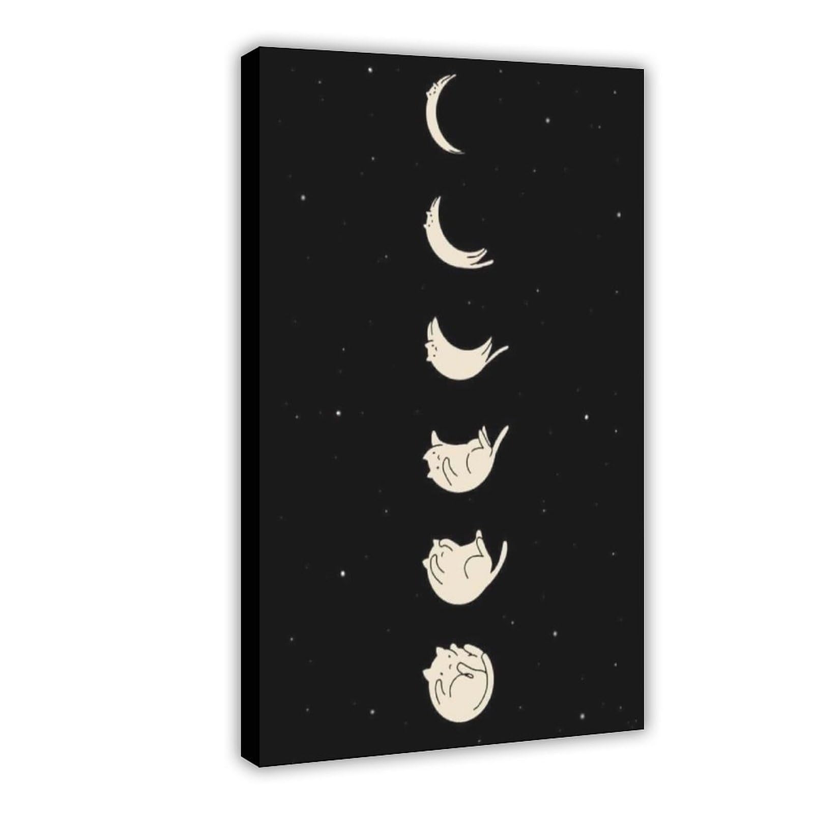 Bareronor The Plump Abstract Cat Canvas Poster Bedroom Decor Landscape Office Room Decor Gift 12" L X 18" W