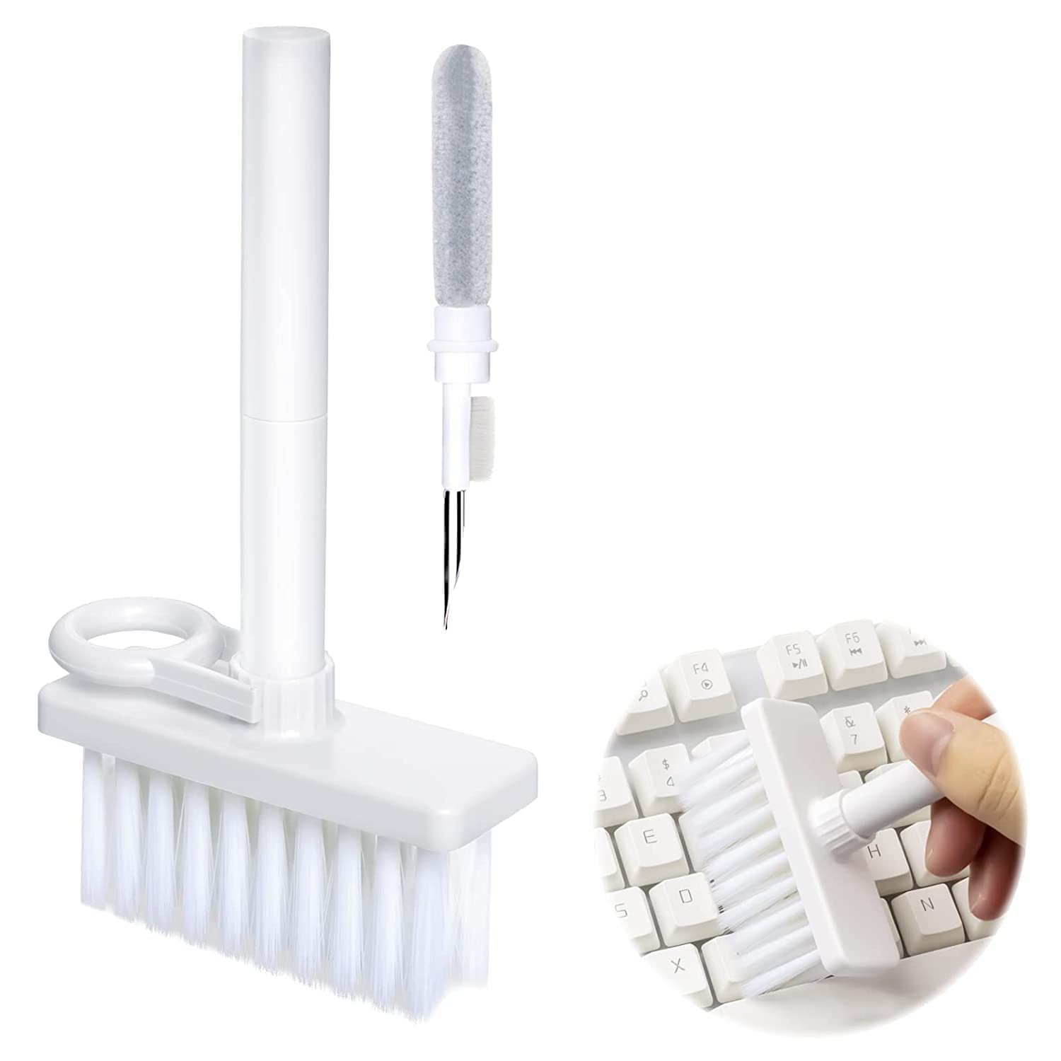Mbuys Mall Soft Brush Keyboard Cleaner with Multi-Function Computer Cleaning Tools Kit, Corner Gap Duster, Key-Cap Puller, for Earphones, Laptops, Truly Wireless Earphones, Camera Lens (Random Color)-image-5