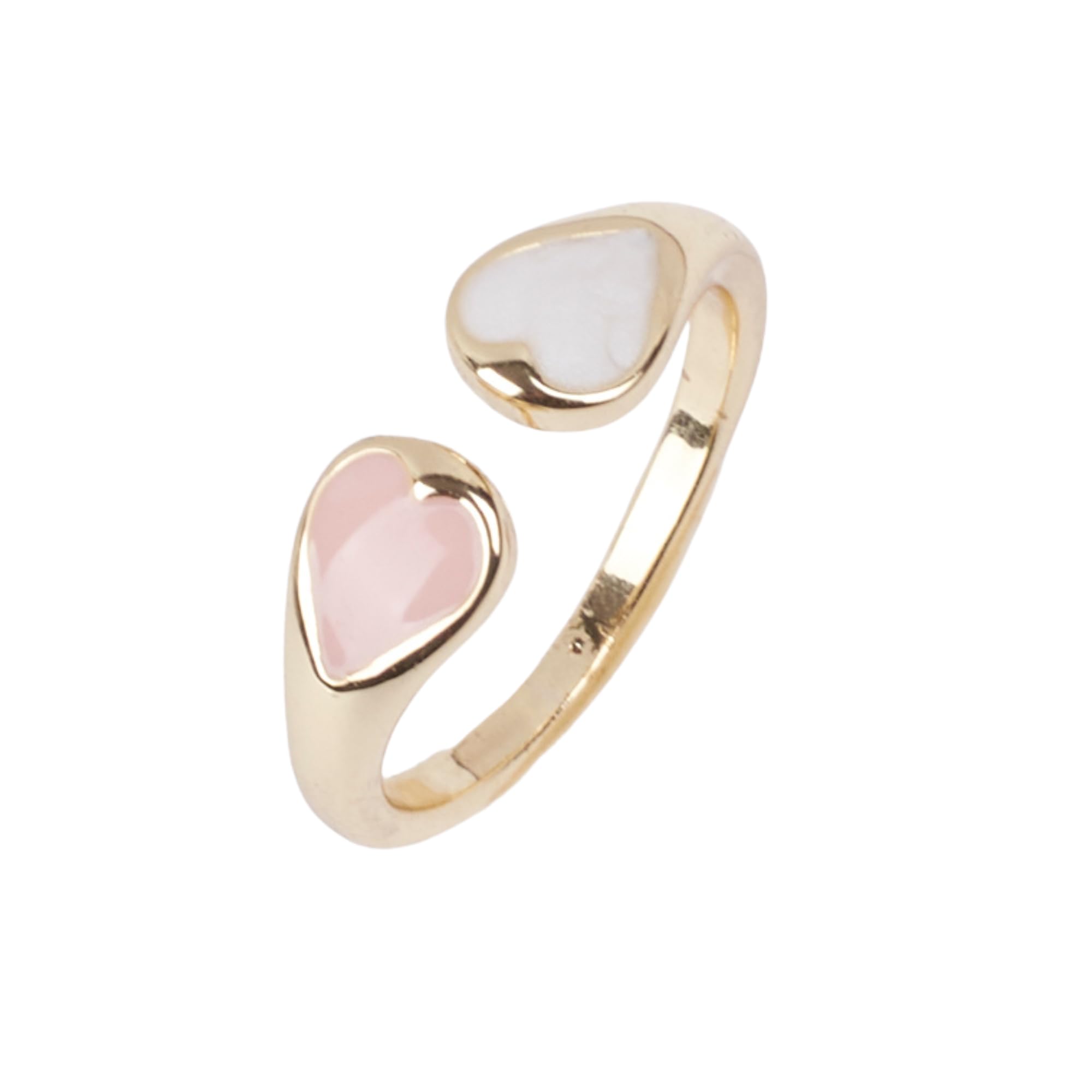 SALTY Adele Peach & White Enamel Heart Gold Finger Ring for Women & Girls | 14K Gold Plating | Anti-Tarnish | Stylish & Minimal | Birthday Gift | Aesthetic Jewellery | Accessories for Everyday Wear (B0DBZFQ412) Amazon Price History, Amazon Price Tracker