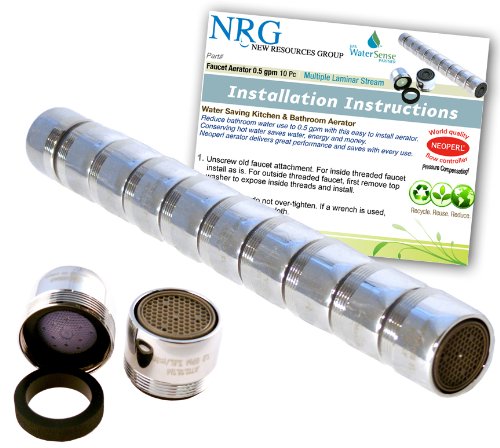 10 pc Lifesaver Pro-PACK Faucet Aerators Water saving Bathroom/Kitchen 1.0 gpm Aerated Stream