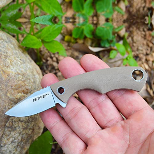 TONIFE-Neck-Knife-Mini-Outdoor-Survival-Fixed-Blade-Knife-EDC-Knife-High-Hardness-Sharp-Blade-17-Portable-Neck-Knife-with-Kydex-Sheath-and-Ball-Chain-warm-sand