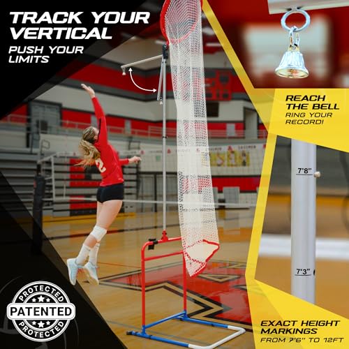 Patented 2in1 Volleyball Setter Training Net Equipment & Vertical Jump Tester Trainer. Setting Target for Jumping Setters Trainers, High Measurement Tool Pole Set for Vollyball Pass Indoor Practice - Image 5