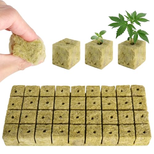 36 Stück Steinwolle Anzucht Würfel,Steinwolle Grow Cube Set,Anzuchtwürfel,Anzucht Anzuchtmatte für hydroponischen Anbau Bodenlos Anbau Rockwool Cube,Gemüse stecklinge anzucht Kolonisation 3 * 3 * 4cm