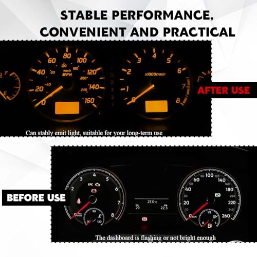 Image of 10PCS T4.2 Led Bulb Neo Wedge 10mm Base, Car Interior Dash Light, 12V IP65 Waterproof 3030 Chip LED Super Bright A /C Indicator Light, Climate Control Switch Indication Bulb for Cars (Yellow)