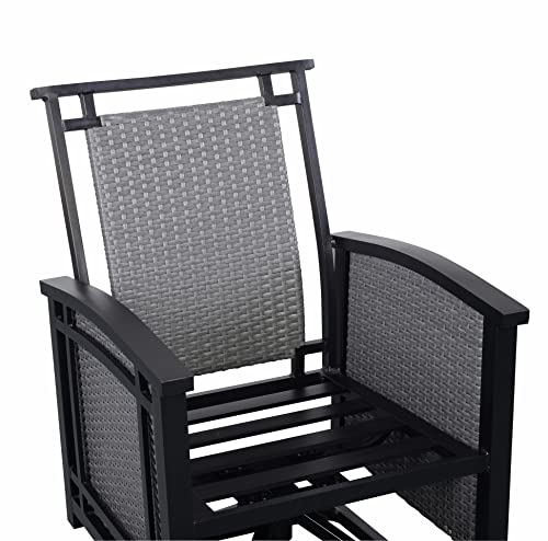 Pebble Lane Living 5Pc Aluminum And Wicker Rocking Deep Seating Conversation Patio Set - Black #TOP6