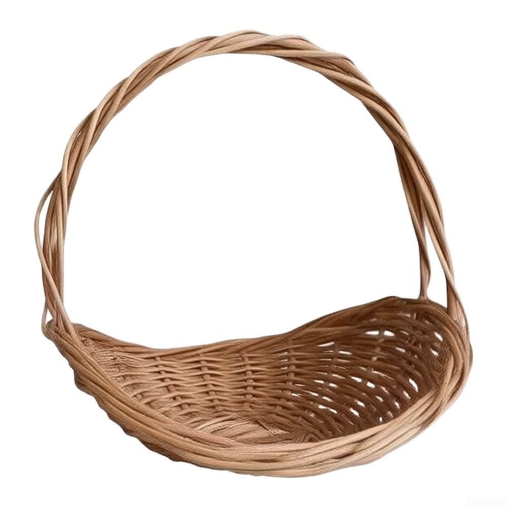 Cesto portaoggetti in rattan intrecciato a mano, grande, 45 x 23 x 16 cm, per soggiorno, giocattoli, coperte (grande)