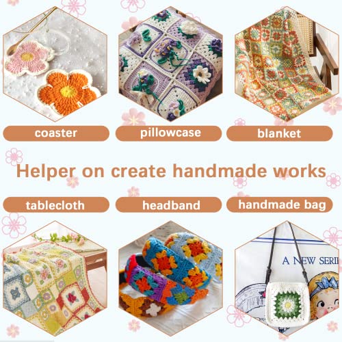 Crochet Blocking Board, Bamboo Board For Knitting Crochet And Granny Squares, 7.8 X 7.8 Inches Blocking Board Mats For Crocheting With 10 Stainless Steel Rod Pins(Granny Squares Not Included) #TOP2