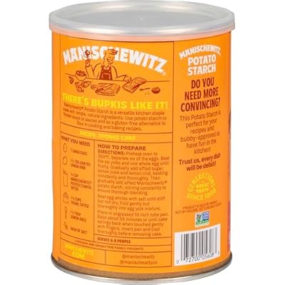 Manischewitz Pure Potato Starch, 16oz (1LB Resealable Container) Gluten Free, Non GMO, Kosher (Including Passover)