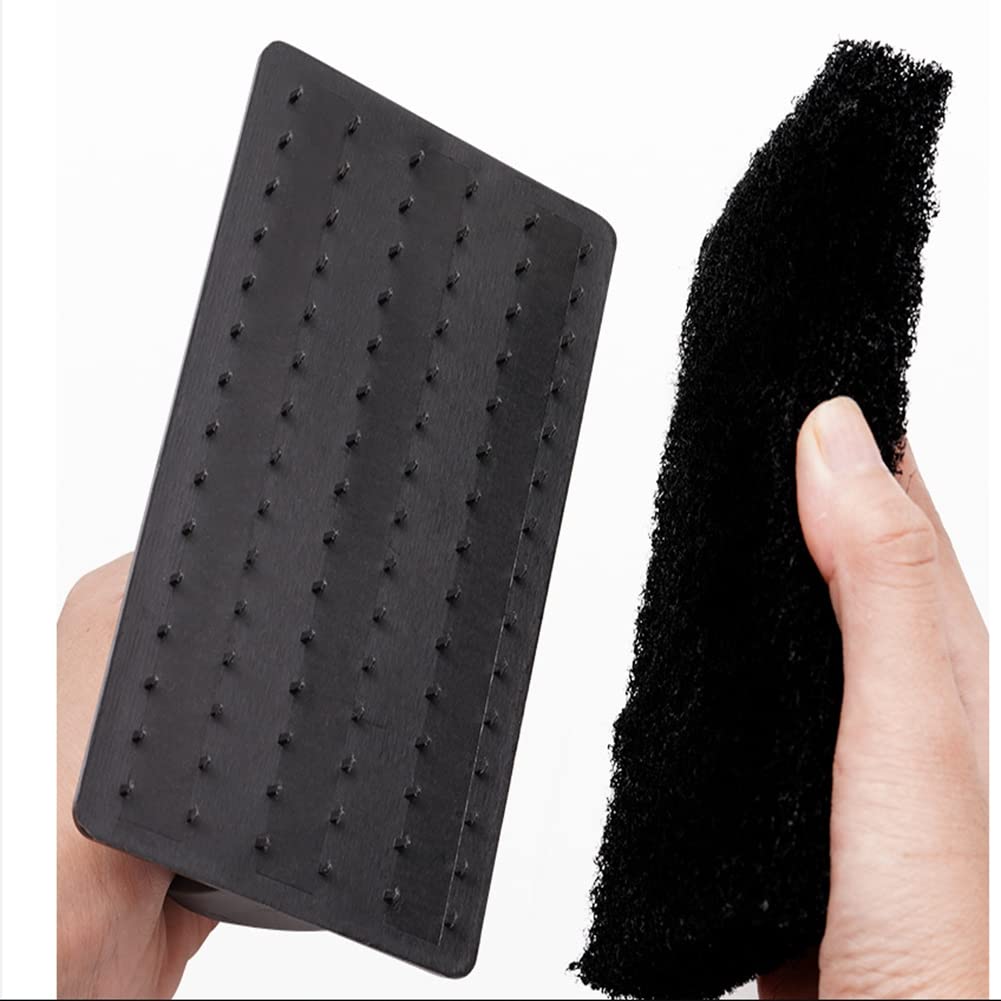 Tampons à Récurer à Dessus Plat Anti-Rayures Noir avec Grattoir 6 Pouces pour Plaque Chauffante