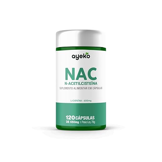 AYEKO - Nac N-acetilcisteína 600mg Alta Concentração Em 1 Capsula - 120 Capsulas
