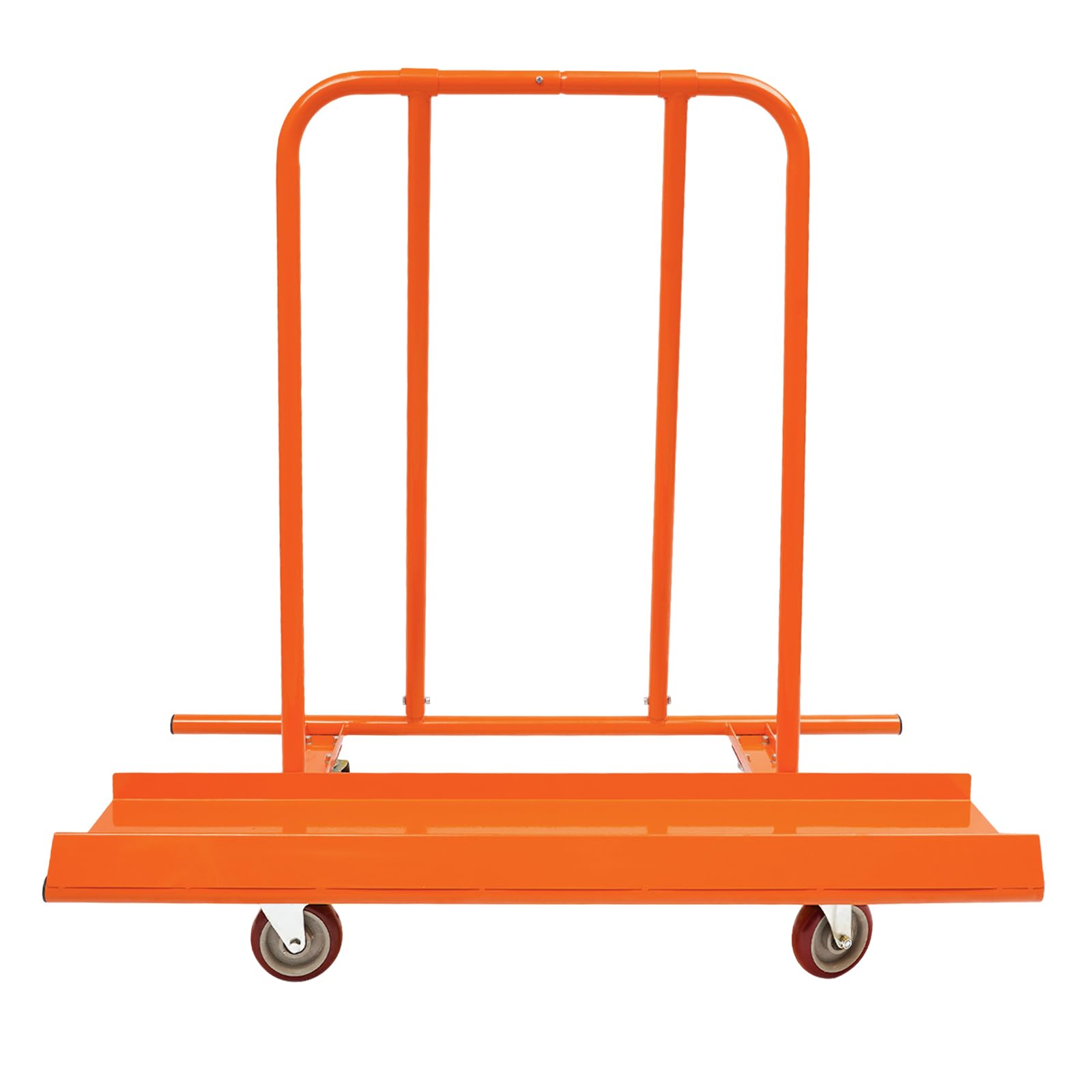 Plattenkarren bis 800Kg mit 4 Rädern (Orange) | Plattenwagen Schwerlast aus Metall mit Praktische Seitenblenden, für Holzbrettern Türen Fenstern Matratzen