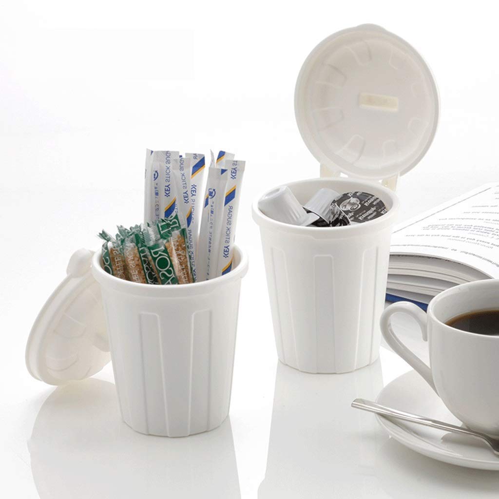 Portalápices con Tapa, bolígrafo de plástico y Vaso para lápices, Tubo para brochas de Maquillaje, Cubo de Almacenamiento pequeño de Escritorio, Mini Bote de Basura con Tapa