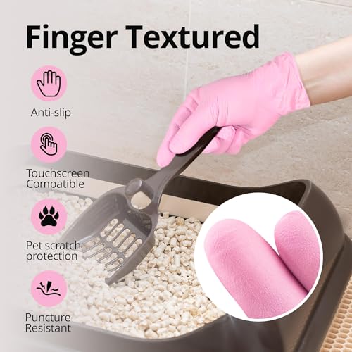 Image of SwiftGrip Pink Nitrile Gloves, 3-mil, Industrial Gloves Disposable Latex Free, for Cleaning & Esthetician, Rubber Powder-Free, 1000-ct Case (Medium) Medium (Pack of 1000)