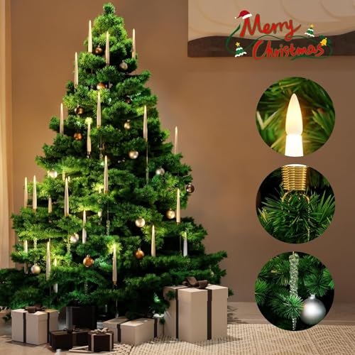 Velas de árbol de Navidad con ganchos de perlas de diseño exclusivo 7