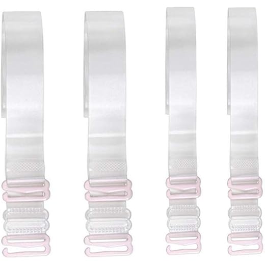SERMICLE Women's Silicone Wired Tank Transparent Bra Invisible Straps X 4 Pairs