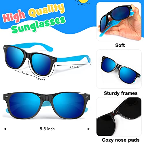 Kids Sunglasses Bulk for Ages 3-5 4-8 8-12 & Adults, 32 Pack Party Favors Neon Sunglasses with UV400 Protection, Great Gift for Birthday Supplies, Beach, Summer Pool Party, Goody Bag for Boys Girls3