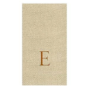 Caspari 9760GG.E Papier Leinen Gästetuch 'E' Beige/Braun
