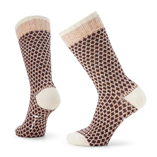 Image of Smartwool Everyday Popcorn Polka Dot Crew Socks Acorn MD (Women's Shoe 7-9.5)