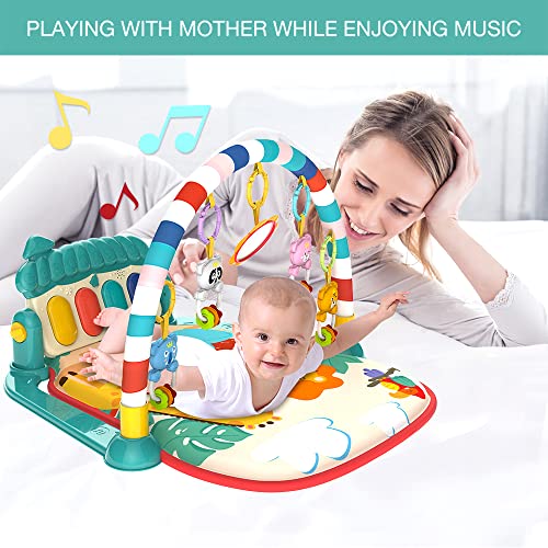 Lcasio Musical Baby Gyms Play Mats Musical Activity Mat Piano Baby Play Gym Tummy Time Padded Mat For Baby Newborn Toddler Infants (Green) #TOP5