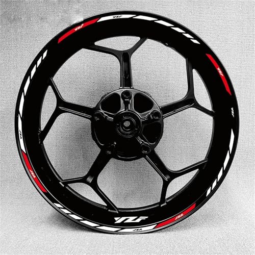 Autocollant de bande moyeu réfléchissant rouge et blanc pour moto Yamaha MT07 MT09 R1 R6