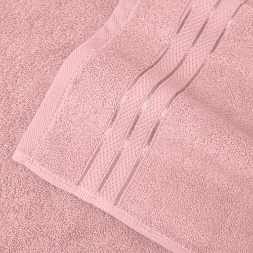 Image of Elegant Comfort Three Line Popcorn Extra Large Luxury Bath Towel - 40 inch x 80 inch inch, Premium Hotel Spa Quality 1 Piece Oversized Bath Sheet 100% Turkish Cotton Super Soft Highly Absorbent, Dusty Pink