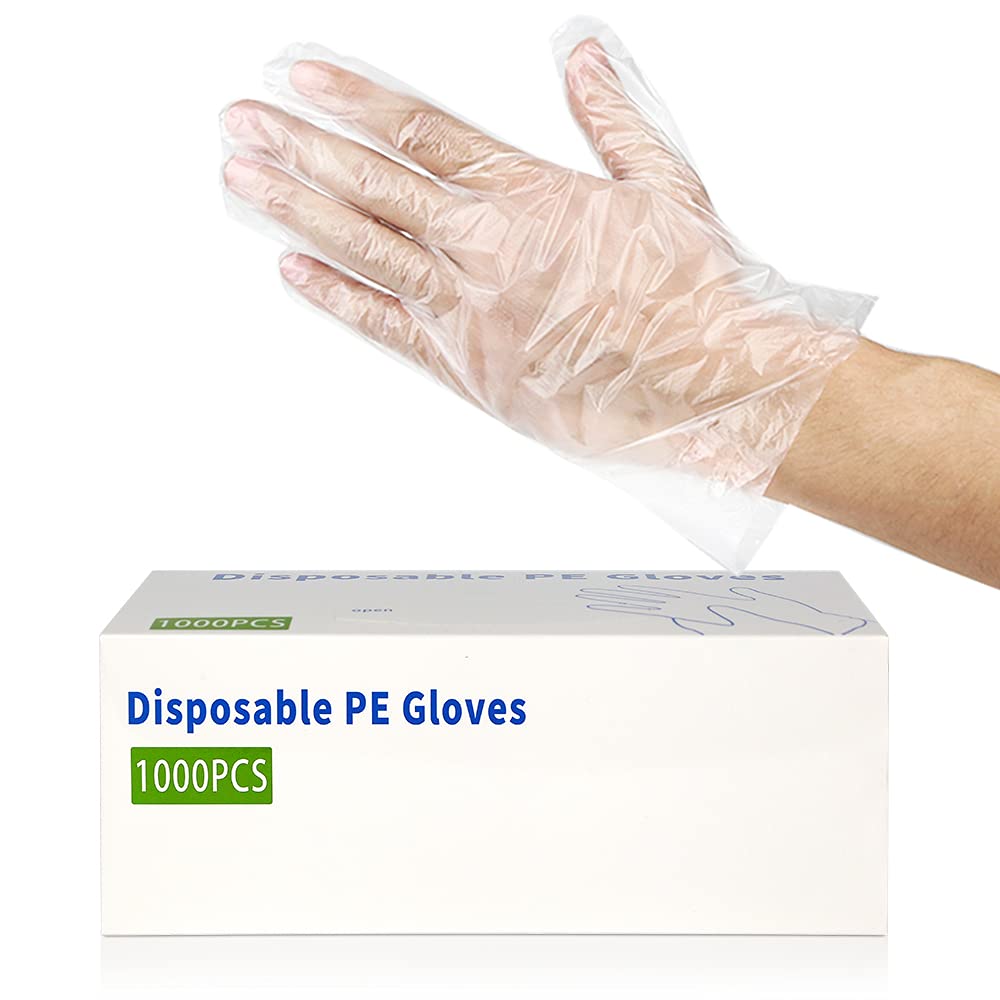 Buy 1000pcs Disposable Plastic Gloves, Latex Free Powder Free Clear