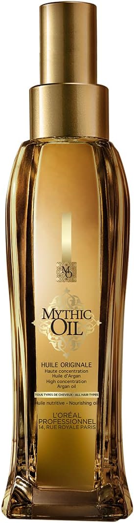 L'Oréal Professionnel Paris Mythic Oil Huile Originale - Anti-Frizz Leave-In Treatment Serum For All Hair Types, Adds Softness & Shine With Heat Protection, With Argan Oil