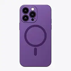 Capa Case Capinha Fosca Magnética Anti-impacto Slim Bordas Elevadas Com Proteção de Lentes Para iPhone (Roxo, iPhone 13 Pro Max)