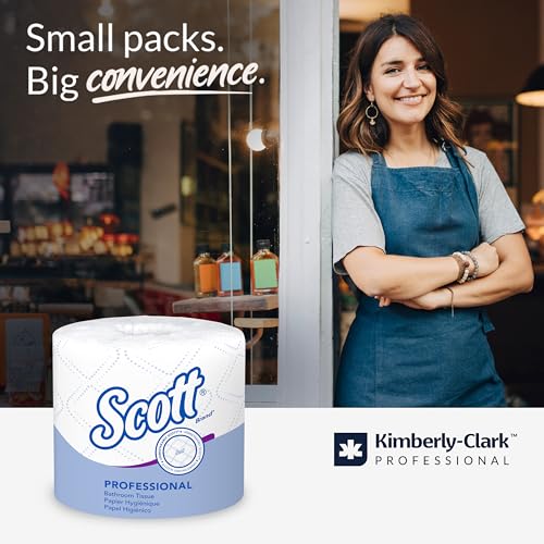 Image of Scott Professional Standard Roll Toilet Paper, Bulk, 40 Rolls (48040) | 550 Sheets /Roll, 2-Ply, Individually Wrapped, Elevated Design, Plus Tier