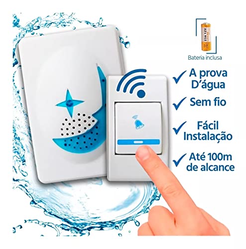 Campainha Inteligente Sem Fio Prova De Água Wifi 100 Metros wireless residencial eletrônica c/ 32 to