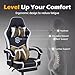 Giantex Gaming Chair, Height Adjustable Computer Desk Chair with Headrest, Lumbar Support, Linkage Armrests, Reclining Backrest & Footrest, Ergonomic Office Chair, Video Game Chair (Black)