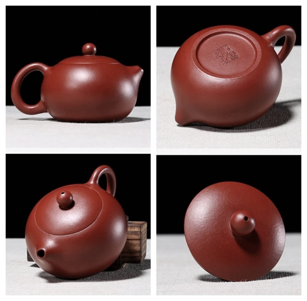 Ceramiczny zestaw do herbaty - chiński zestaw do herbaty Yixing Zisha Fioletowy czajniczek Xishi z dzbankiem do herbaty, 4 filiżanki i pudełko dla taty, dziadka, męża i miłośników herbaty