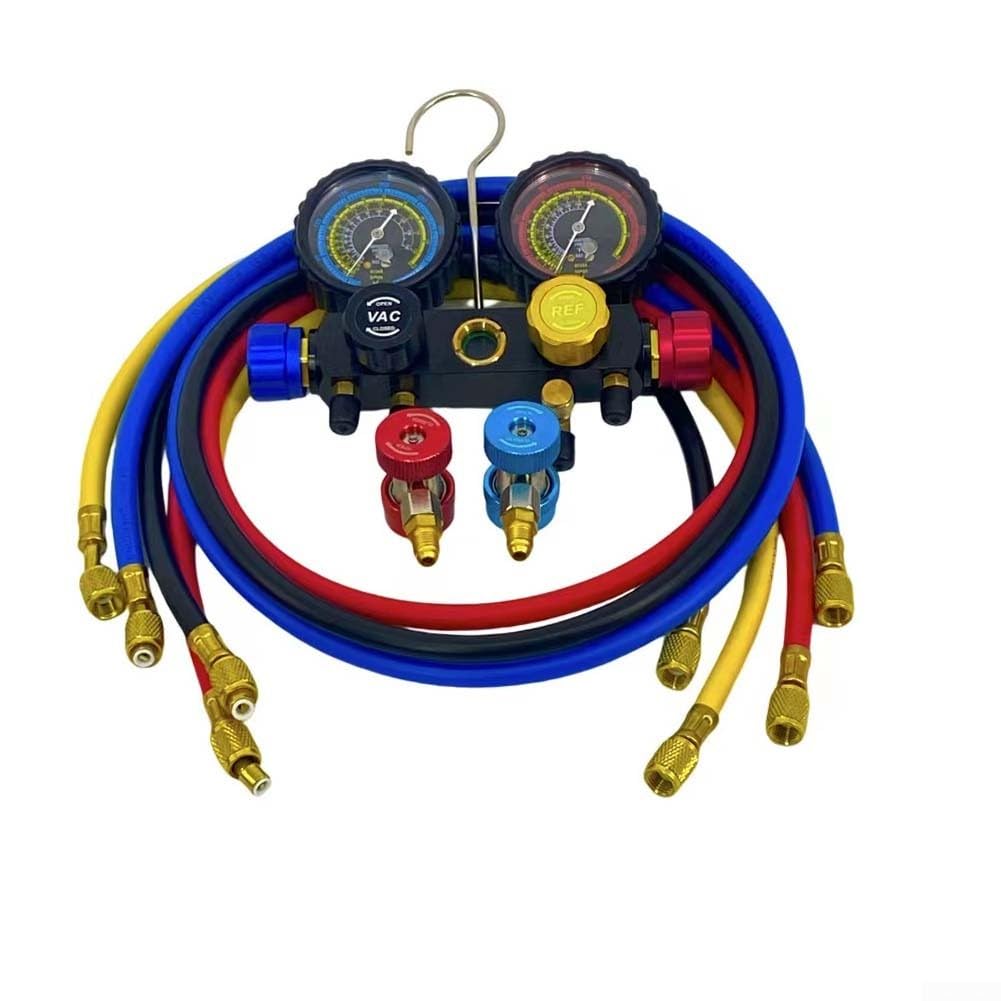 Set di manometri a 4 vie per R22 R134A R410A, diagnosi HVAC a 4 vie