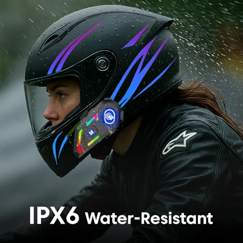 Image of Sounce Jarvis Voyager Motorcycle Helmet Bluetooth Headset - Wireless On-Ear Helmet Speakers with Dual Phone Connection, GPS & Music Support, 800mAh Battery, IP67 Waterproof, Voice Control