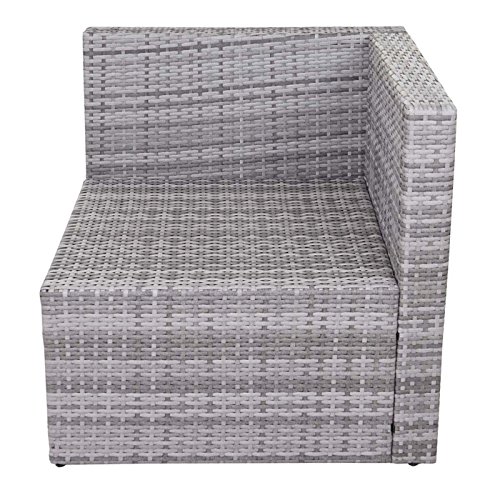 Mendler Poly-Rattan-Garnitur HWC-D24, Garten-/Lounge-Set Sofa - grau, Polster Creme – Bild 5