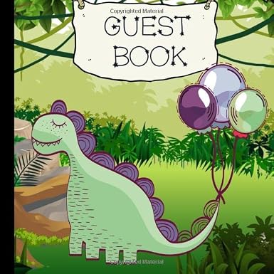 Amazon.com: Guest Book: Dinosaur Baby Shower Guest Book Includes Gift ...