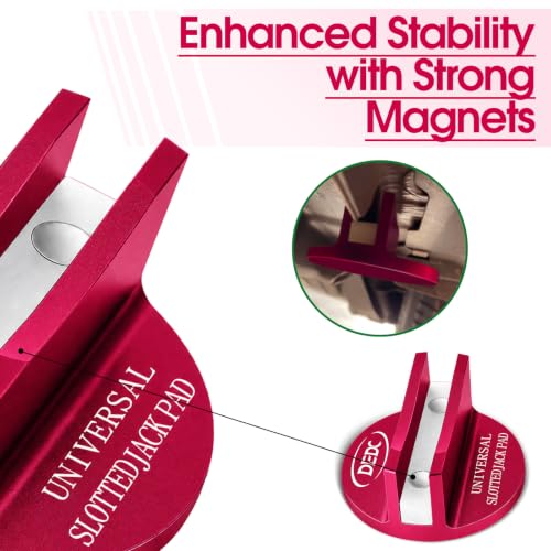 Image of DEDC Pink Universal Aluminum Pinch Weld Jack Pad with Grooved Magnetic