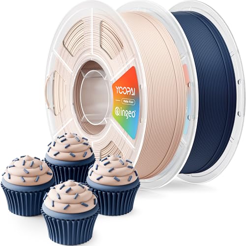 Image of YOOPAI PLA+ Matte Filament 1.75mm, 2KG (4.4lbs) 3D Printer Filament, Dimensional Accuracy + /- 0.02 mm, Beige+Navy Blue