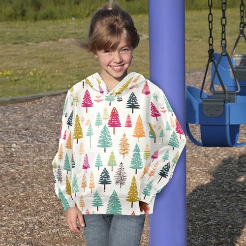 Kids Hoodies Sweaters Christmas Xmas Trees Hooded Sweatshirts with Big Pockets for Boys Girls B04002884