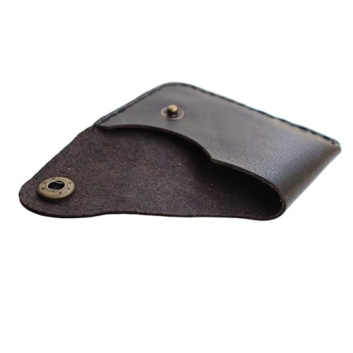 Miniatura 6 de Handmade Leather Front Pocket Card Holder Wallet, Bifold Design with Card Slots, Minimalist Card Case Simple