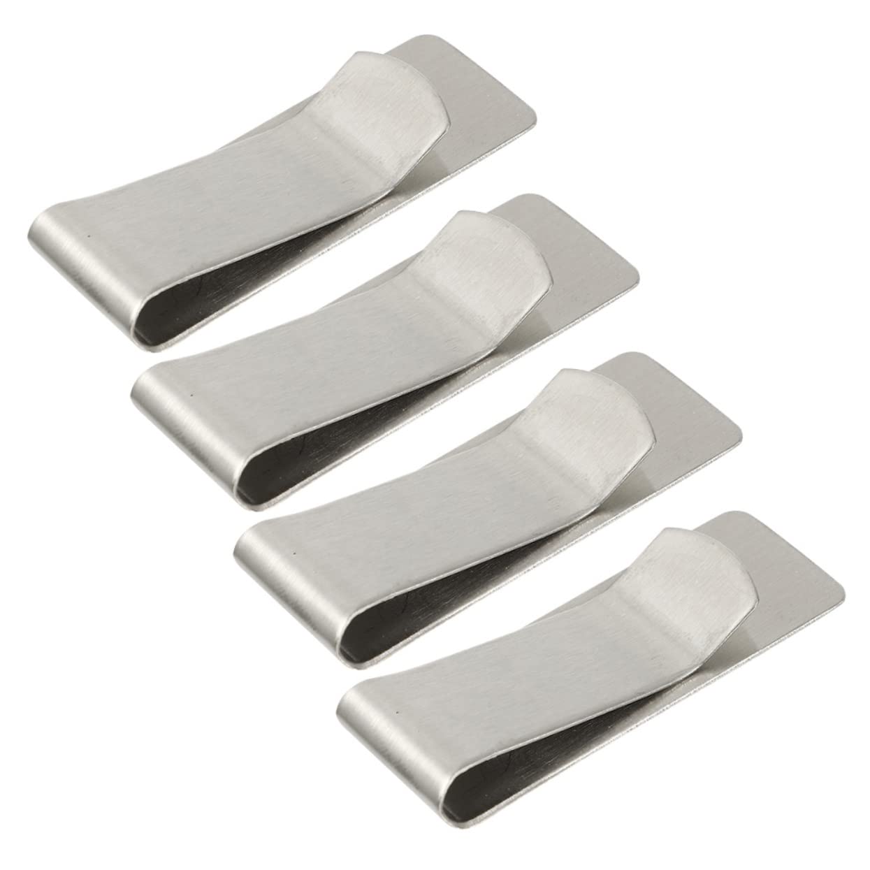 VANZACK 4pcs Lucky Money Clip Silver Metal Cash Holder for Wallet Office Supplies