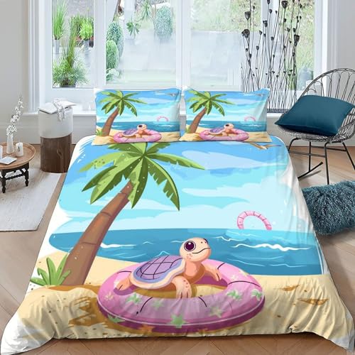 Parure de lit tortue sans repassage microfibre 260x220cm