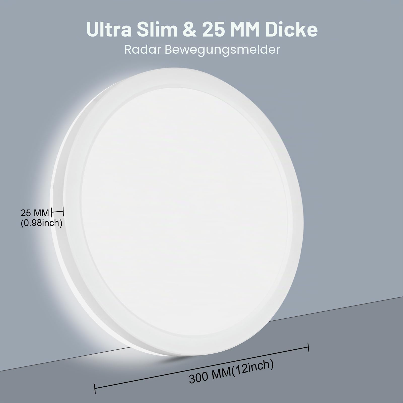 LEZOE 2PCS LED Deckenleuchte mit Bewegungsmelder, 24W 2650LM Radar Deckenlampe Dimmbar mit Fernbedienung 3000K/4500K/6500K Sensorlampe Für Bad, Garage, Treppen, Keller, Flur, Balkon, Diele 30x2.5cm