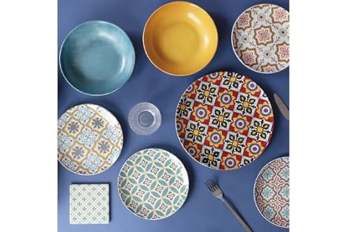 Valladolid Deko-Fliese 11 x 11 cm, aus Keramik, Korkboden, 4 Stück