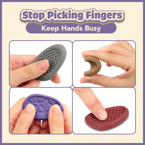 Fidget Toys Adults Sensory Stone: 8 Pack Texture Worry Stone for Kids Calming - Sensory Autism Toys for Anxiety Relief - Quiet Small Fidgets for Classroom Prizes - Image 3